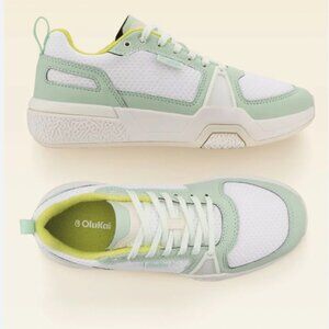 OLUKAI ANAU Women’s Pickleball Shoes Bright White Pale Mint  Size 9.5